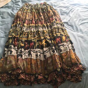 90's Floral Crinkle skirt